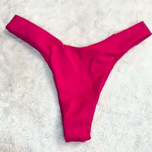 MALY Swimwear Hot Pink Fuchsia High-Cut Seamless Cheeky Bikini Bottom Size Small